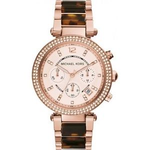 Michael Khors Rose Gold Tortoise Watch